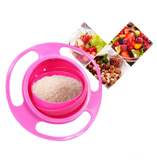 Rotatable 360° Baby Feeding Bowl - Non Spill Universal Gyro Bowl Dish